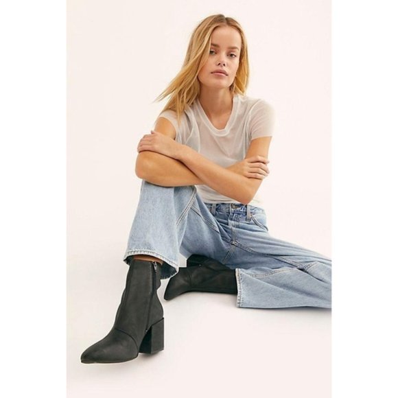 Free People Shoes - Free People Nicola Heel Boot Sz 37 Black